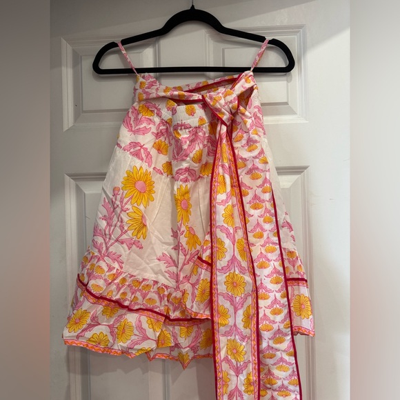Sue Sartor A-line Flounce Mini Skirt w/ Removable Sash, Sunshine Daisy 🌼🌸 - Picture 3 of 9